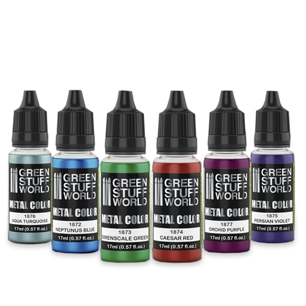 Green Stuff World - Metallic Colours Set: Farbig