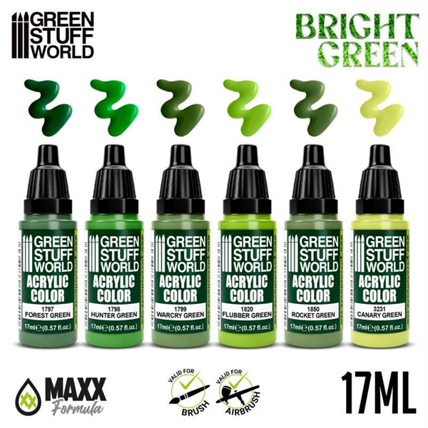 Green Stuff World - Farbset Bright Green
