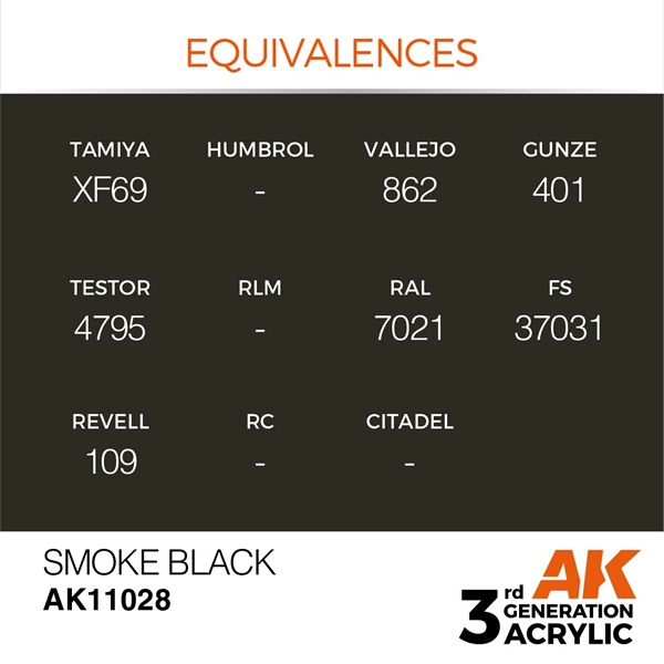 AK 3rd Generation Acrylics - Smoke Black