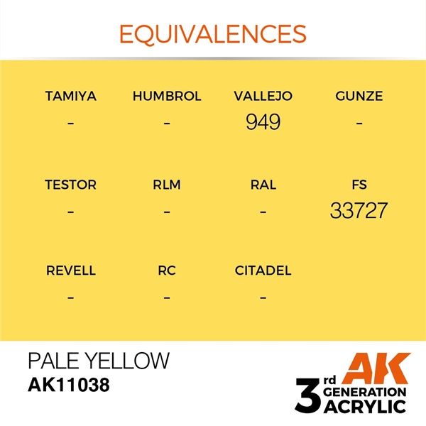 AK 3rd Generation Acrylics - Pale Yellow