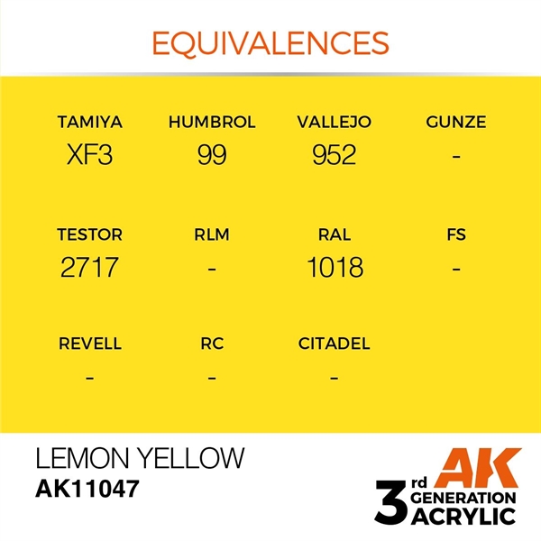 AK 3rd Generation Acrylics - Lemon Yellow