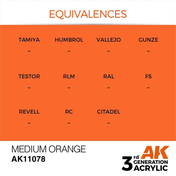 AK 3rd Generation Acrylics - Medium Orange