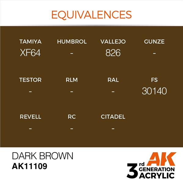 AK 3rd Generation Acrylics - Dark Brown