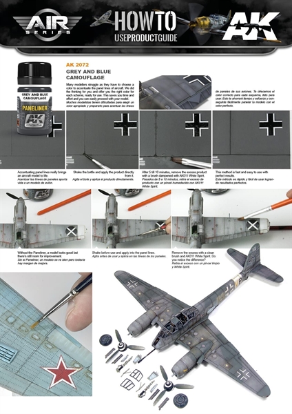 AK Interactive - Paneliner, Grey & Blue Camouflage