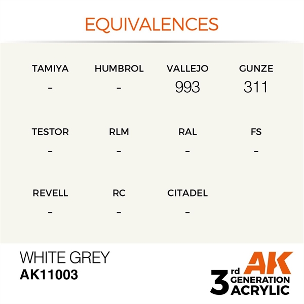 AK 3rd Generation Acrylics - White Grey