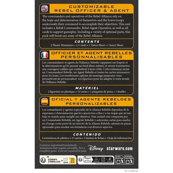 Star Wars: Legion - Customizable Rebel Officer & Agent