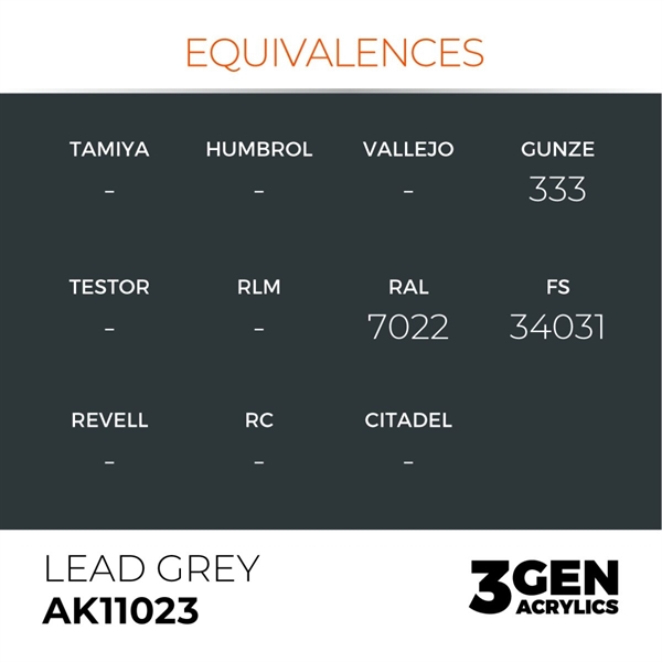 AK 3rd Generation Acrylics - Lead Grey