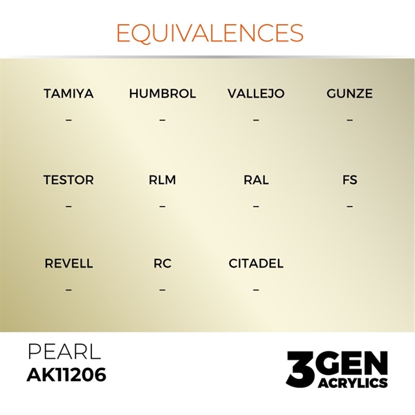 AK 3rd Generation Acrylics - Pearl Metallic