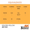 AK 3rd Generation Acrylics - Golden Yellow